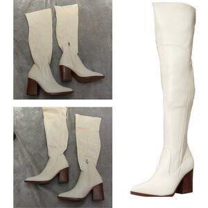 New! Marc fisher Meyana Over-The-Knee Boot in Chic Cream Size 9